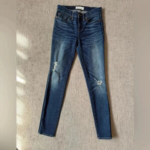 Madewell Skinny Skinny Jeans Women Size 25 Distressed Medium Wash Ankle GUC Blue